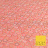 Peach Luxury Intricate Floral PURE Benarsi Brocade Woven Dress Fabric Fancy 1753