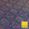 Blue Luxury Intricate Floral PURE Benarsi Brocade Woven Dress Fabric Fancy 1751