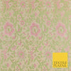 Gold Green Luxury Flowers PURE Benarsi Brocade Woven Dress Fabric Fancy 1747