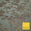 TAUPE BROWN Creased Metallic Rose Flowers Textured Brocade Jacquard Dress Fabric