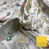 Light Gold Floral Motif Satin Chinese BROCADE Fabric Dress Fancy Oriental AC253