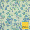 Cream Blue Floral Botanic Embossed Textured Brocade Jacquard Dress Fabric 1877