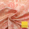 Blush Peach Premium Floral Carnation Satin Brocade Jacquard Dress Fabric 1699