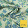 Cream Blue Floral Botanic Embossed Textured Brocade Jacquard Dress Fabric 1877