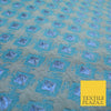 Blue Grey Luxury Diamond Lakewood Textured Brocade Jacquard Dress Fabric 1875