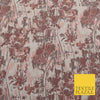 PINK GREY Luxury Rainstorm Textured Brocade Jacquard Dress Fabric 1674