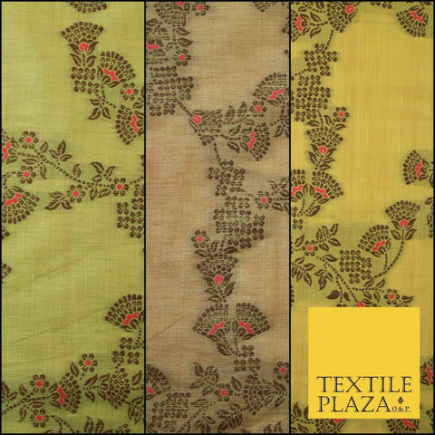 Luxury Ivory Metallic Gold Carnation Textured Brocade Jacquard Dress Fabric 1876