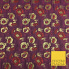 PLUM Two Tone Floral Metallic Rose Creased Brocade Jacquard Dress Fabric 1374