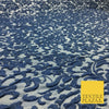 NAVY BLUE Ornate Floral 3D Bubble Brocade Dress Fabric Metallic Fancy 1363