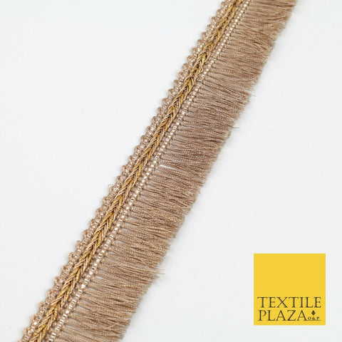 Antique Gold Metal Effect Fringe Tassel Trimming Gota Border Ribbon Lace X344