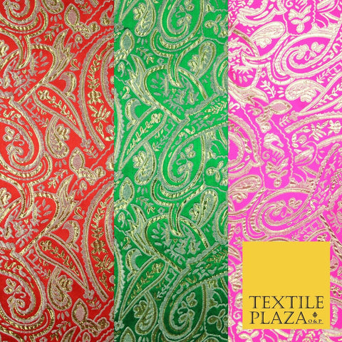 Luxury Lime Green Geometric Ornamental Pattern BROCADE FABRIC - Per Metre - 45"