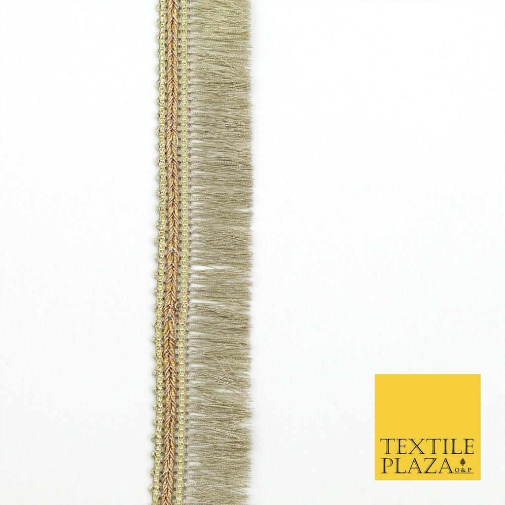 GOLD Metallic Plait Fringe Tassel Trimming Gota Border Indian Ribbon Ethnic X216