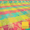 Multicolour Check Floral Banarsi Brocade Dress Indian Faux Raw Silk Fancy Fabric
