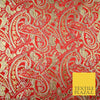 Intricate Paisley Oriental Chinese Brocade Metallic Satin Jacquard Fabric 59