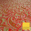 Intricate Paisley Oriental Chinese Brocade Metallic Satin Jacquard Fabric 59
