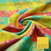 Multicolour Check Floral Banarsi Brocade Dress Indian Faux Raw Silk Fancy Fabric
