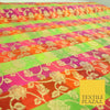 Multicolour Check Floral Banarsi Brocade Dress Indian Faux Raw Silk Fancy Fabric