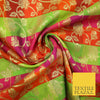 Multicolour Check Floral Banarsi Brocade Dress Indian Faux Raw Silk Fancy Fabric