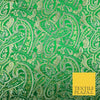 Intricate Paisley Oriental Chinese Brocade Metallic Satin Jacquard Fabric 59