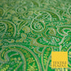 Intricate Paisley Oriental Chinese Brocade Metallic Satin Jacquard Fabric 59
