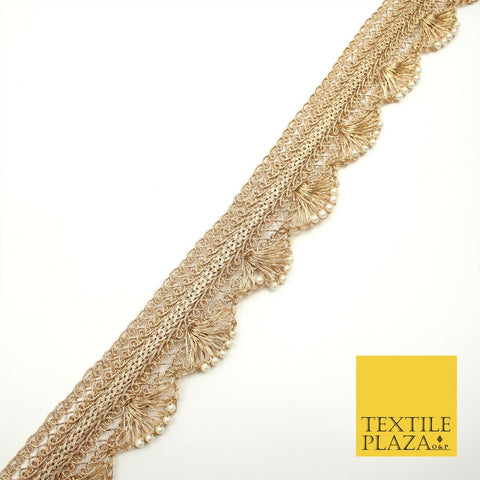 MULTICOLOUR Pom Pom Tassels Indian Woven Gold Trim Ribbon Border Lace X252