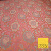 Peach Luxury Ornate Floral PURE Benarsi Brocade Woven Fine Dress FabricFancy1761