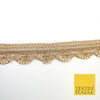 Light Gold Intricate Pearl Swag Trimming Border Ethnic Pankhi Scallop X309