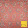 Peach Luxury Ornate Floral PURE Benarsi Brocade Woven Fine Dress FabricFancy1761