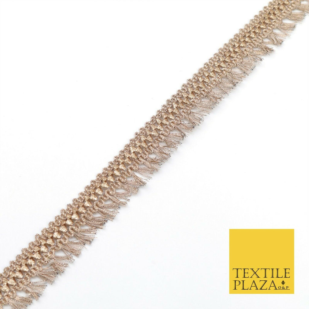 ENGLISH GOLD Mini Tassels Indian Woven Glitter Trim Ribbon Border LaceEthnicX264