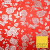 Traditional Oriental Chinese Brocade Metallic Floral Satin Jacquard Fabric 59