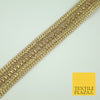 Gold Diamonte Stone Weave Trim Border Gota Patti Zari Ribbon Indian Lace X346