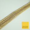 Gold Diamonte Stone Weave Trim Border Gota Patti Zari Ribbon Indian Lace X346