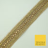 Gold Diamonte Stone Weave Trim Border Gota Patti Zari Ribbon Indian Lace X346