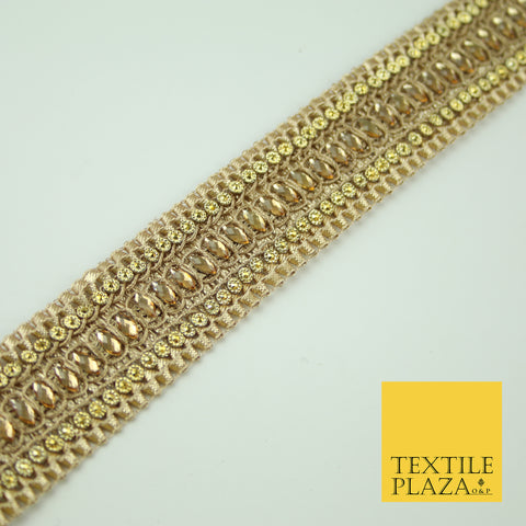 Antique Gold Metal Effect Fringe Tassel Trimming Gota Border Ribbon Lace X344