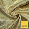 Luxury Floral Flower Mix Metallic Gold Brocade Dress Fabric 56