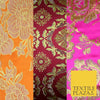 Large Design Oriental Chinese Brocade Metallic Floral Satin Jacquard Fabric 59