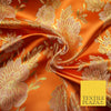 Large Design Oriental Chinese Brocade Metallic Floral Satin Jacquard Fabric 59
