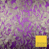 Floral Paisley Oriental Chinese Brocade Metallic Satin Jacquard Fabric 59
