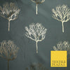 Luxury Autumnal Leafless Tree Metallic Gold Jacquard Brocade Fabric 6 COLOURS