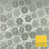 Silver Floral Pansy Vine Satin Metallic Brocade Dress Fabric Fancy 45