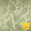 Light Gold Ornate Metallic Floral Satin Brocade Dress Fabric Fancy 58