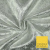 Silver Ornate Floral Outline Satin Metallic Brocade Dress Fabric Fancy 58