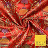 Traditional Oriental Shou Ornate Silky Satin Chinese Brocade Dress Fabric 36