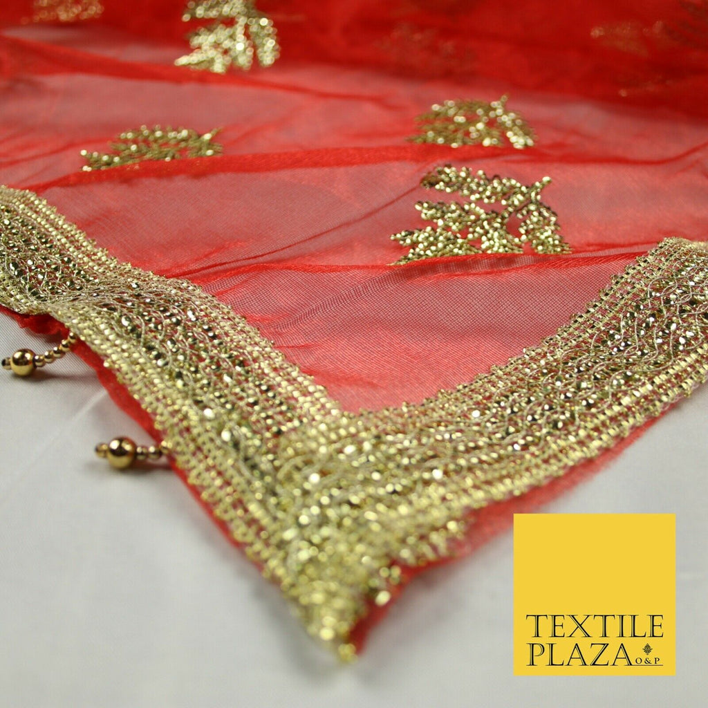 Mata Ki Chunni Embroidery Golden Border Devi Mata Pooja Chunri Puja Hindu Maiyan