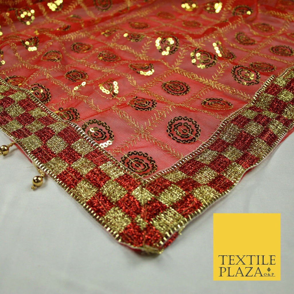 Mata Ki Chunni Embroidery Golden Border Devi Mata Pooja Chunri Puja Hindu Maiyan