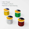 KORBOND Metallic Thread Selection Polyester Red Green Gold Silver Sewing 110910