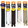 KORBOND High Quality 12cm Nylon Zips Black White Brown Cream Khaki Closed Ended