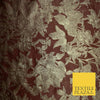 Green Brown Peach Luxury Textured Gold Floral Rose Brocade Dress Fabric Metallic