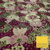 Magenta Pink Antique Gold Tropical Floral Dot Textured Brocade Dress Fabric 6846