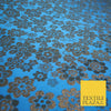 3 COLOURS - Ornate Floral Metallic Textured Brocade Jacquard Dress Fabric 58